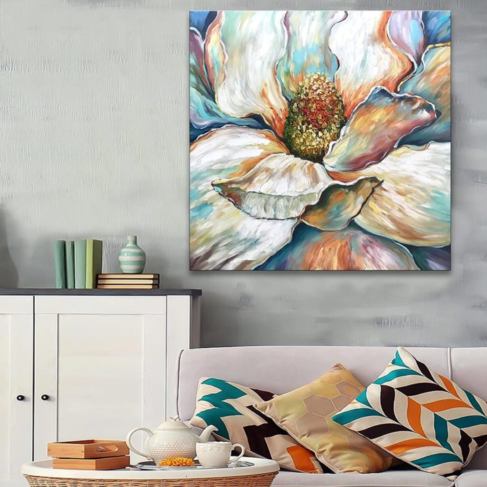 Huge Single Flower Unframed Canvas Wall Art For Dining Room - Image 5