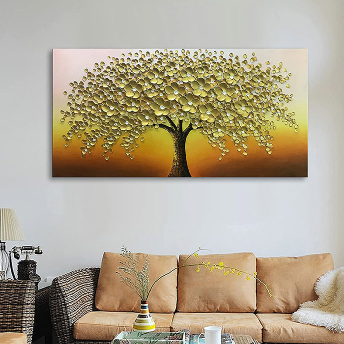 Large Gold Blossom Tree of Life Bring Happiness And Wealth