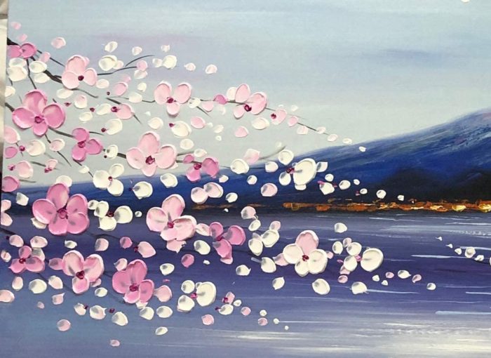 Mount Fuji With Cherry Blossom Pink Home Decor Canvas Painting - Image 4