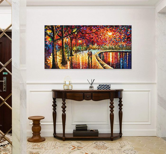 Romantic Wall Art Couple Walk Beside The Lake For Bedroom - Image 6