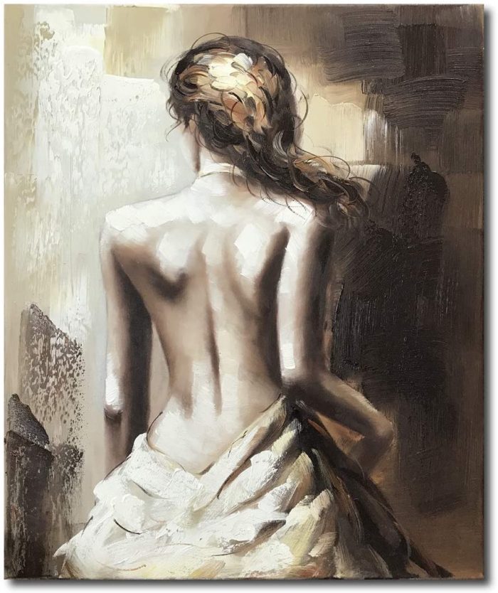 Sexy Girl Nude Acrylic Painting 48*72 Inch Vertical Wall Art - Image 2