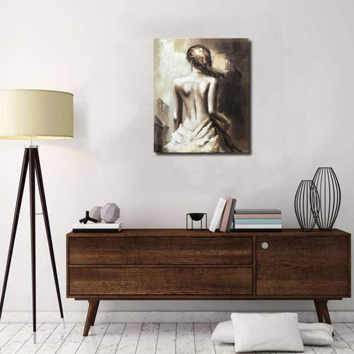 Sexy Girl Nude Acrylic Painting 48*72 Inch Vertical Wall Art