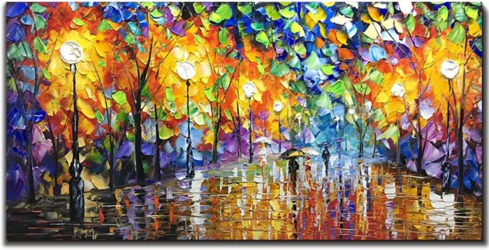 Streetscape Passerby With Umbrella 32*64 Inch Wall Art For Office - Image 2