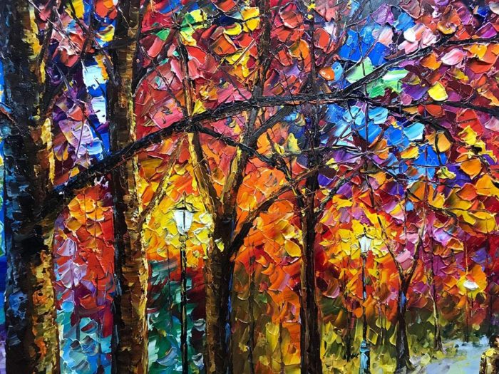 Unframed 32*64 Inch Romantic Sunny Lake Scape Lovers Wall Art - Image 4