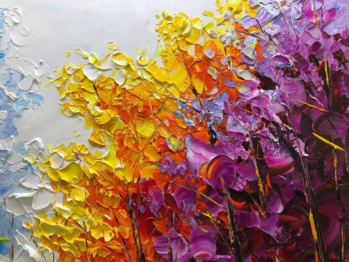 Wall Decor For Living Room Texture Forest Unframed Painting - Image 3