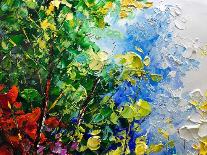 Wall Decor For Living Room Texture Forest Unframed Painting - Image 4