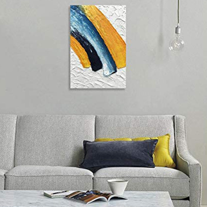 Yellow Black Scale With White Texture Abstract Home Decor