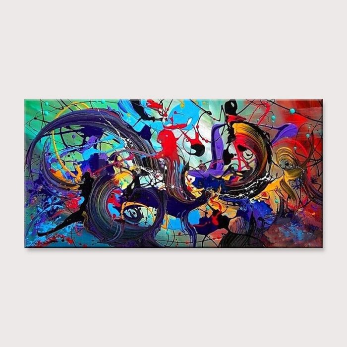 Abstract Colorful 3D Hand Painted Artwork For Living Room - Image 2
