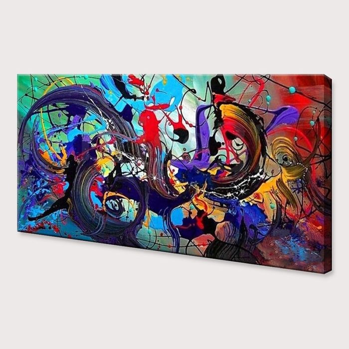 Abstract Colorful 3D Hand Painted Artwork For Living Room - Image 3