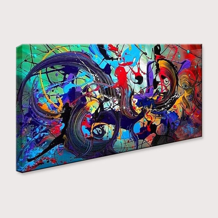 Abstract Colorful 3D Hand Painted Artwork For Living Room - Image 4