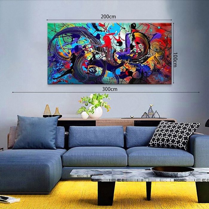 Abstract Colorful 3D Hand Painted Artwork For Living Room