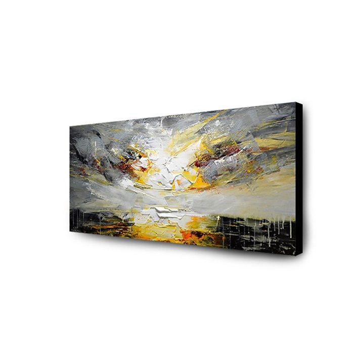 Abstract Large Textured Canvas Art Horizontal Painting For Decor - Image 4