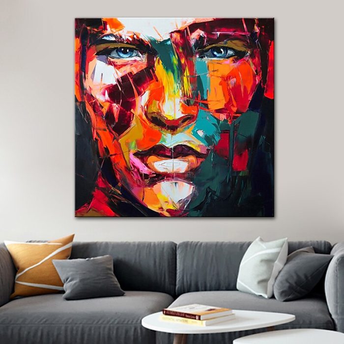 Abstract Man Figures Handmade Oil Painting Decor Living Room - Image 6