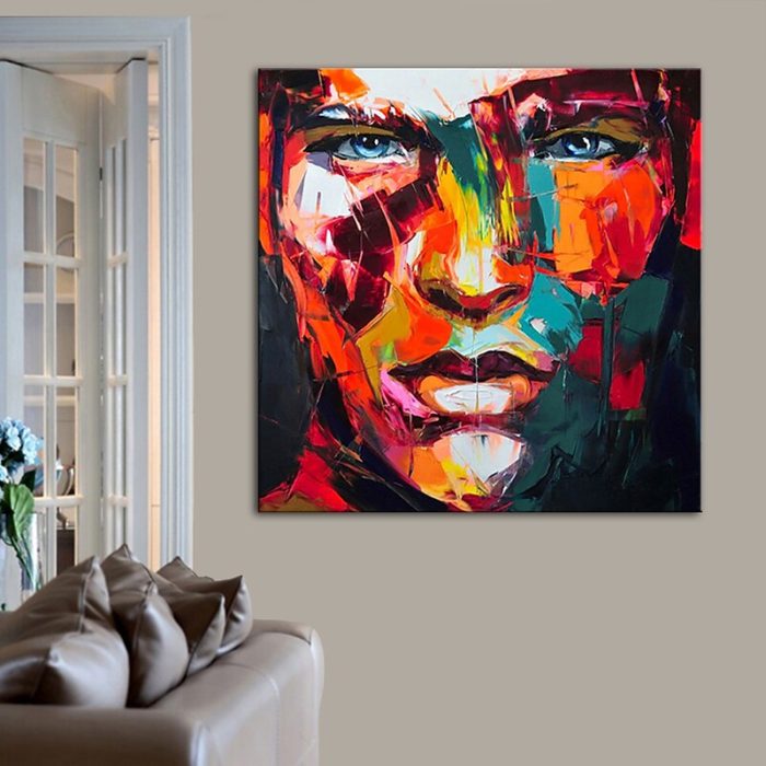 Abstract Man Figures Handmade Oil Painting Decor Living Room - Image 8