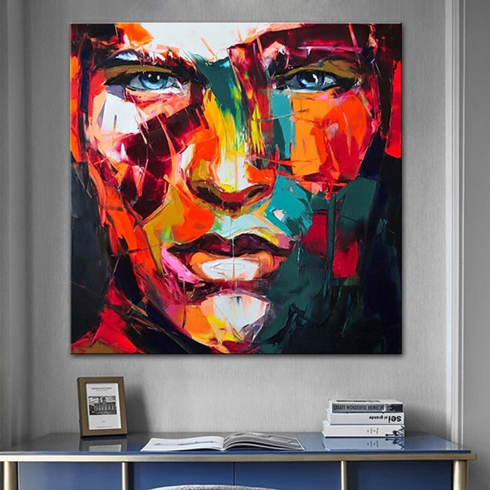Abstract Man Figures Handmade Oil Painting Decor Living Room - Image 5