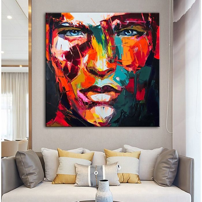 Abstract Man Figures Handmade Oil Painting Decor Living Room - Image 7