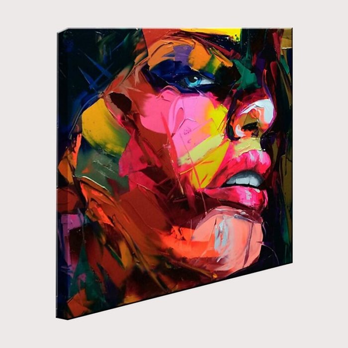 Abstract Woman Face Canvas Oil Painting Modern Figures Wall Decor - Image 3