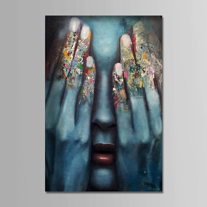 Abstract Woman Face Portrait Wall Art Painting For Living Room - Image 2