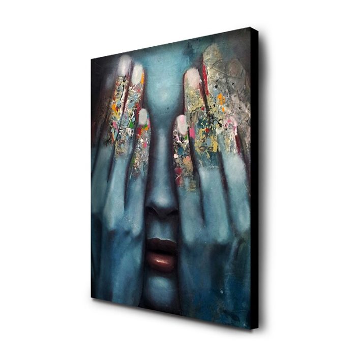 Abstract Woman Face Portrait Wall Art Painting For Living Room - Image 4