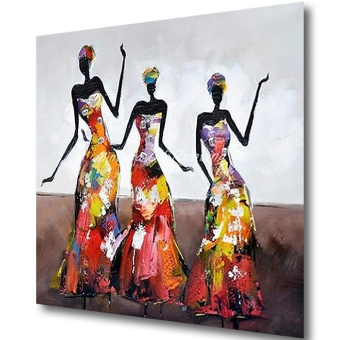 African Arts Painting Indian Black Woman Dancing Home Decoration - Image 4
