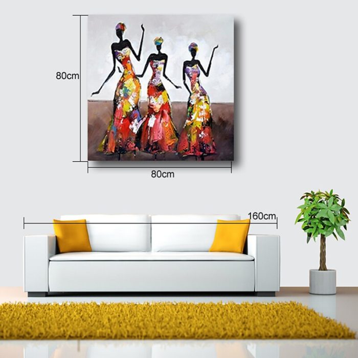 African Arts Painting Indian Black Woman Dancing Home Decoration - Image 6