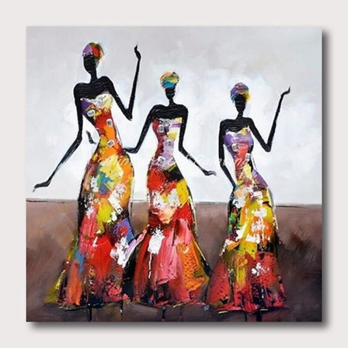 African Arts Painting Indian Black Woman Dancing Home Decoration - Image 2