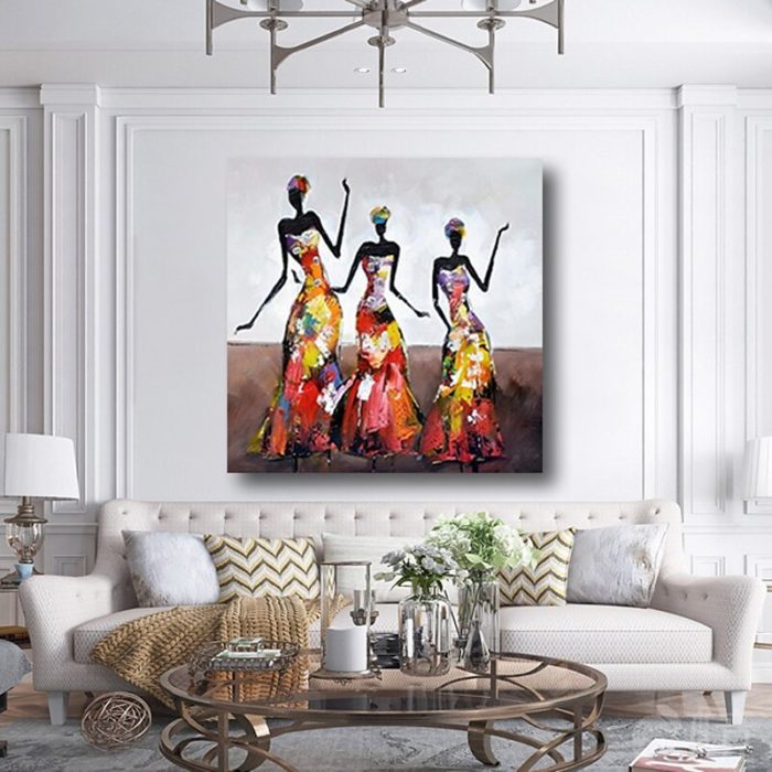 African Arts Painting Indian Black Woman Dancing Home Decoration - Image 5