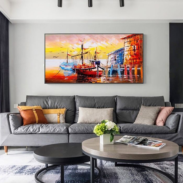 Ancient Times Voyages Large Art Oil Painting Decor Living Room