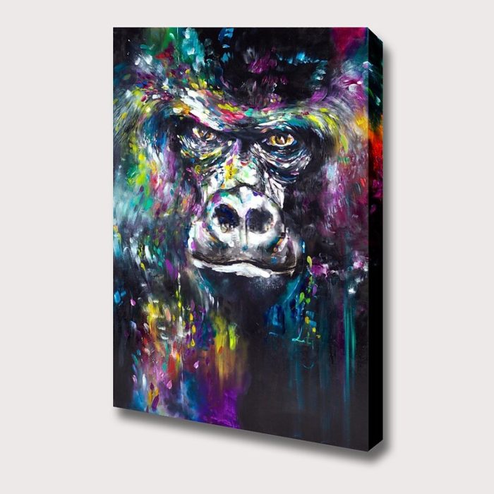 Angry Gorilla Oil Paintings Modern Animals Artwork Home Decor - Image 4