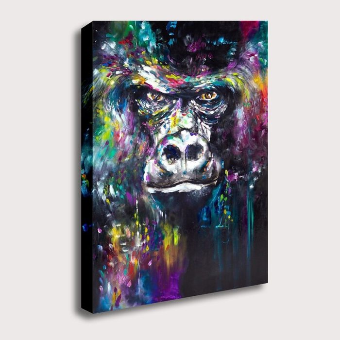 Angry Gorilla Oil Paintings Modern Animals Artwork Home Decor - Image 3