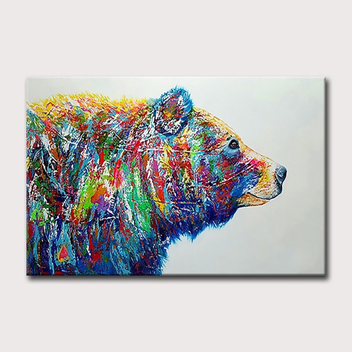 Big Brown Bear Paintings Modern Animal Canvas Art Decor Sofa - Image 2