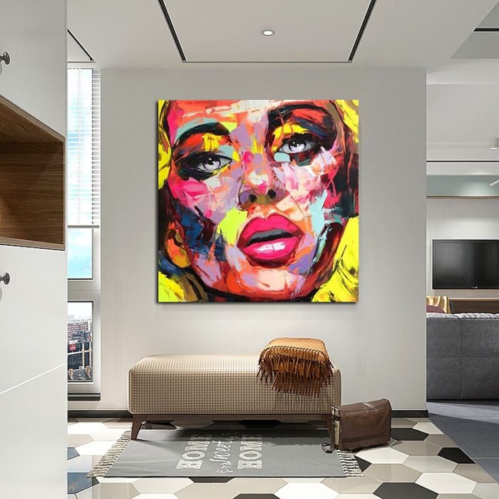 Characters Woman Face Oil Painting 4848 Inch Wall Art Decor - Image 4