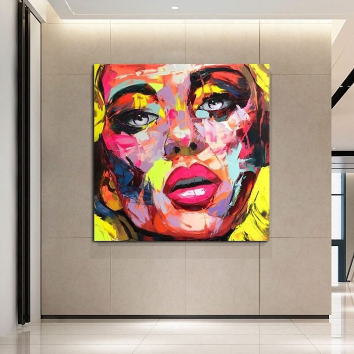 Characters Woman Face Oil Painting 4848 Inch Wall Art Decor - Image 3