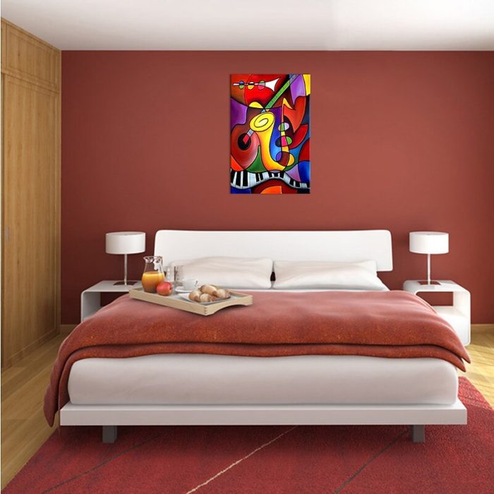 Colorful Pop Abstract Wall Art Vertical Painting Bedroom Decor - Image 4