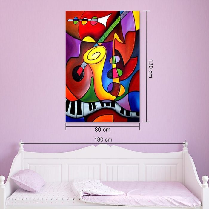 Colorful Pop Abstract Wall Art Vertical Painting Bedroom Decor