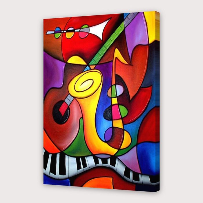 Colorful Pop Abstract Wall Art Vertical Painting Bedroom Decor - Image 3