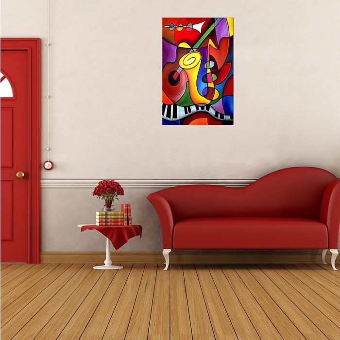 Colorful Pop Abstract Wall Art Vertical Painting Bedroom Decor - Image 5