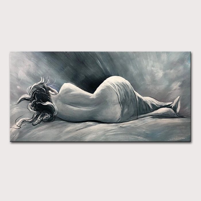 Fictional Character Gray Sexy Woman Handmade Painting Home Decor - Image 2