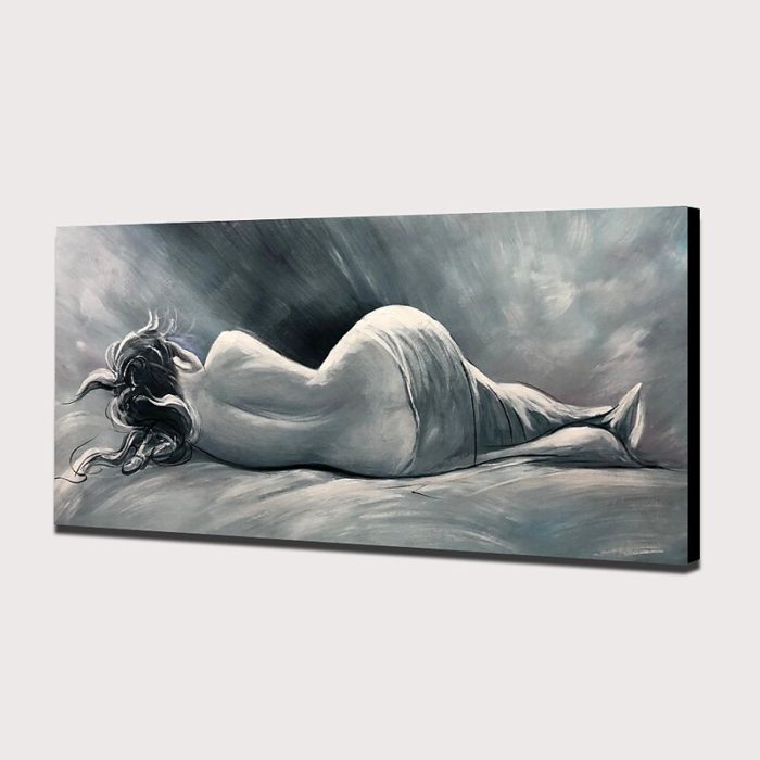 Fictional Character Gray Sexy Woman Handmade Painting Home Decor - Image 4