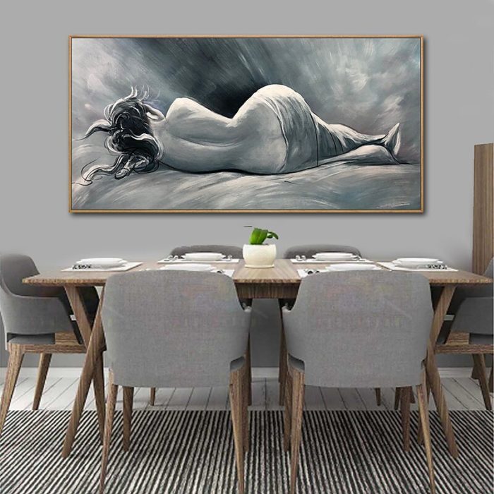 Fictional Character Gray Sexy Woman Handmade Painting Home Decor