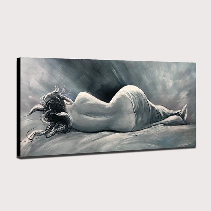 Fictional Character Gray Sexy Woman Handmade Painting Home Decor - Image 3