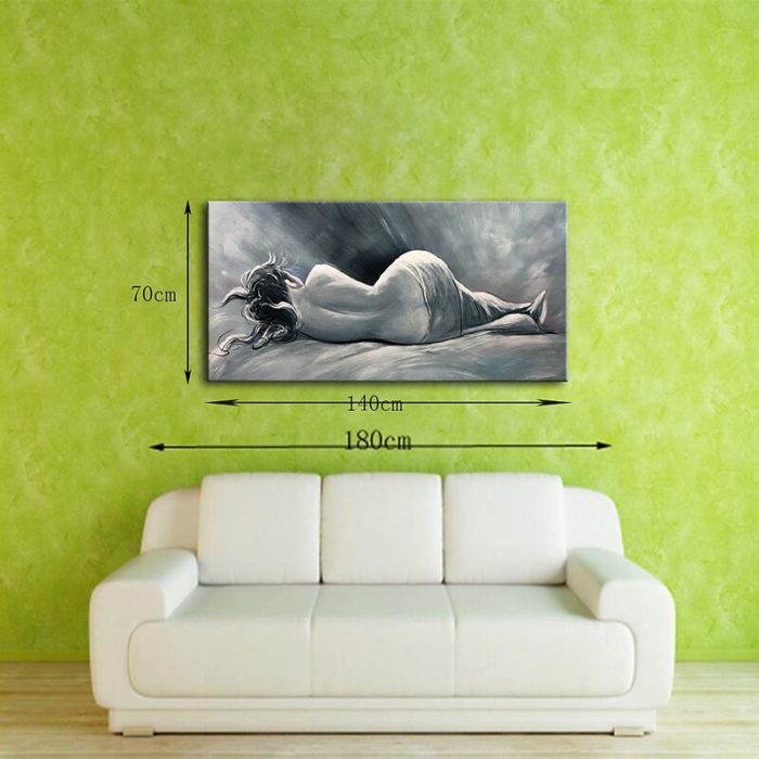Fictional Character Gray Sexy Woman Handmade Painting Home Decor - Image 8