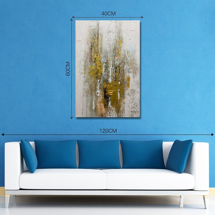 Gold Foil Abstract Painting Original Handmade Canvas Art Home Decor
