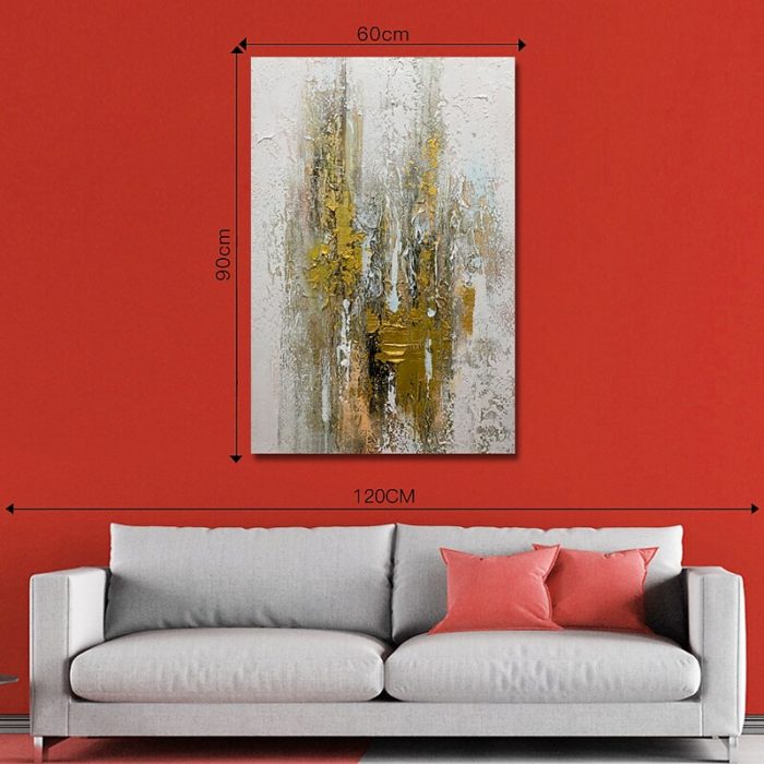 Gold Foil Abstract Painting Original Handmade Canvas Art Home Decor - Image 6