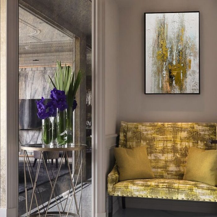 Gold Foil Abstract Painting Original Handmade Canvas Art Home Decor - Image 5