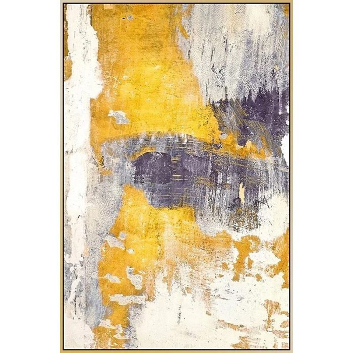 Gold Vintage Oil Painting Contemporary Abstract Canvas Wall Art - Image 2