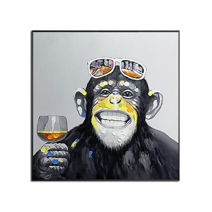 Gorilla With Sunglasses Holds Champagne Canvas Paintings Home Deco - Image 2