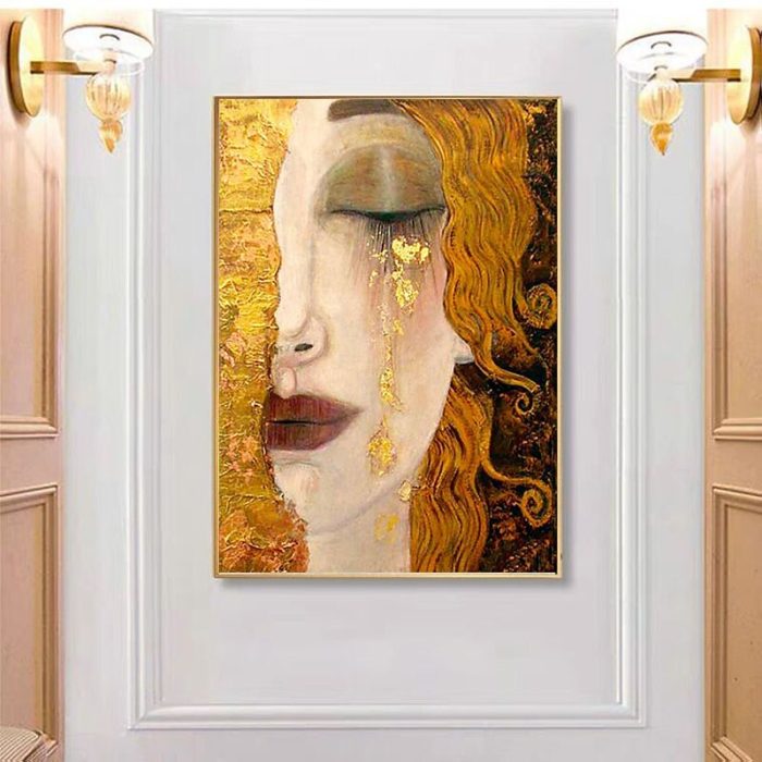 Gustav Klimt Replica Golden Tears Canvas Wall Art Decor Hallway - Image 4