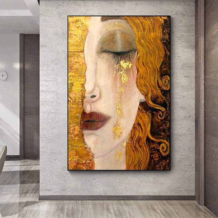 Gustav Klimt Replica Golden Tears Canvas Wall Art Decor Hallway - Image 3