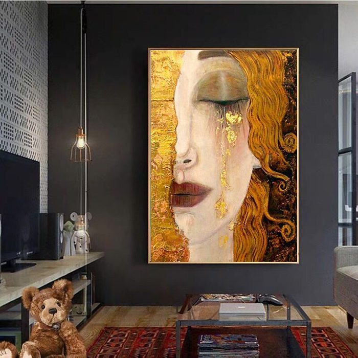 Gustav Klimt Replica Golden Tears Canvas Wall Art Decor Hallway